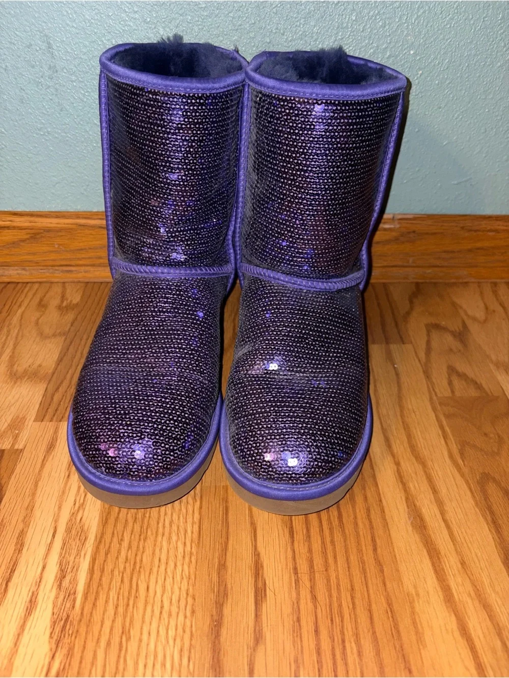 UGG Purple Sequin Mid-Calf Boots